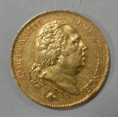 null FRANCE. Pièce de 40 francs or Louis XVIII 1816 Q (Perpignan). Poids : 12,9 g....