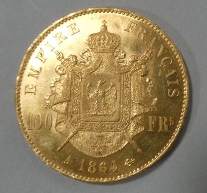 null FRANCE. Pièce de 100 francs or Napoléon III lauré 1864 A. Poids : 32,3 g. VENDUE...