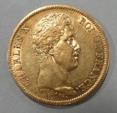 FRANCE. Pièce de 40 francs or Charles 1824...