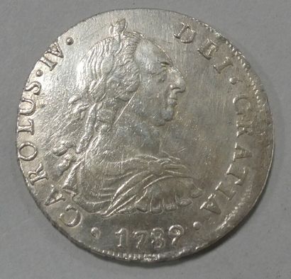 null ESPAGNE. Pièce argent 8 reales Charles IV 1789. 26,8 g