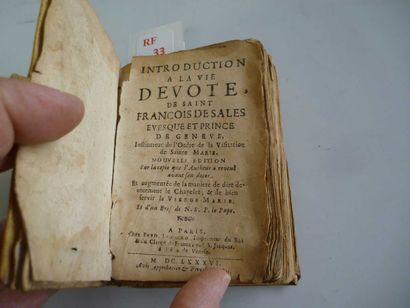 null SALES (Saint François de). Introduction à la vie dévote. Leonard, Paris 1686....