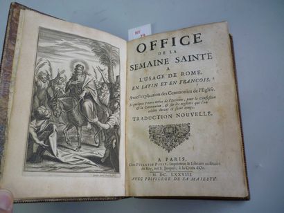 null RELIURE] Office de la Semaine Sainte. Paris, Pierre Le Petit 1678. In-8° maroquin...
