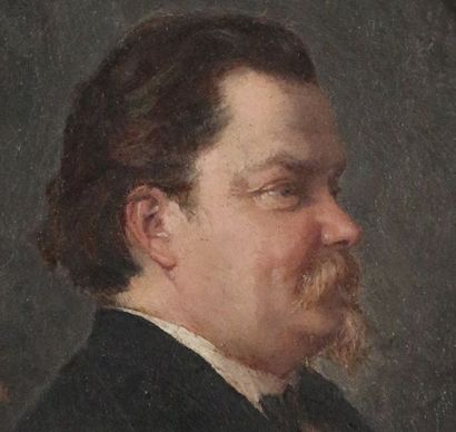  Maria WIIK (1853-1928) Portrait de Johann Carl Lindberg, 1880. Panneau signé 