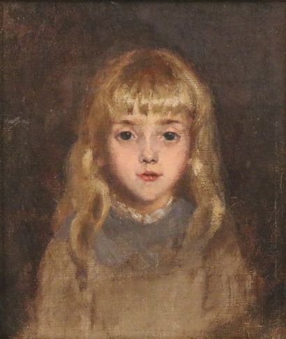  Maria WIIK (1853-1928) Portrait d' Elsa Lindberg, c.1878-1880. Toile marouflée sur... Gazette Drouot