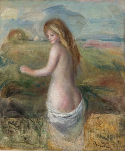  Pierre-Auguste Renoir (Français, 1841-1919) 
Baigneuse, 1882 

Toile. 
Signée en... Gazette Drouot