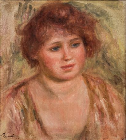  Pierre-Auguste Renoir (Français, 1841-1919) 
Andrée au chignon, 1919 

Toile.
Cachet... Gazette Drouot