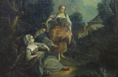  Ecole française du XIXe siècle
d'après François Boucher (1703-1770)
Partie de pêche

Toile.

Haut.... Gazette Drouot
