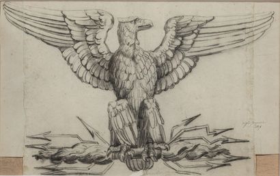  Pierre-Paul Prud’hon (Français, 1758-1823) 
« Aigle impériale », 1807 

Fusain sur... Gazette Drouot