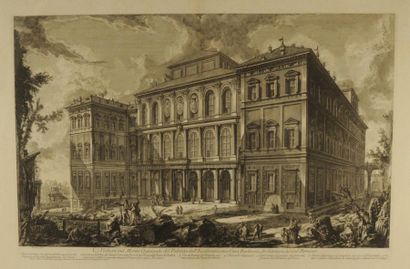 PIRANESE Giovanni Battista (1720-17878) Vue de Rome: Mont Quirinal, Palais Barberini... Gazette Drouot