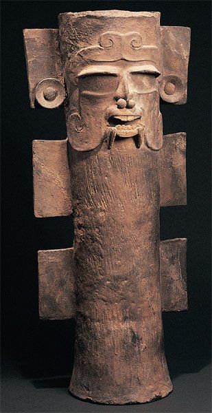 Grande urne anthropomorphe Céramique brune...