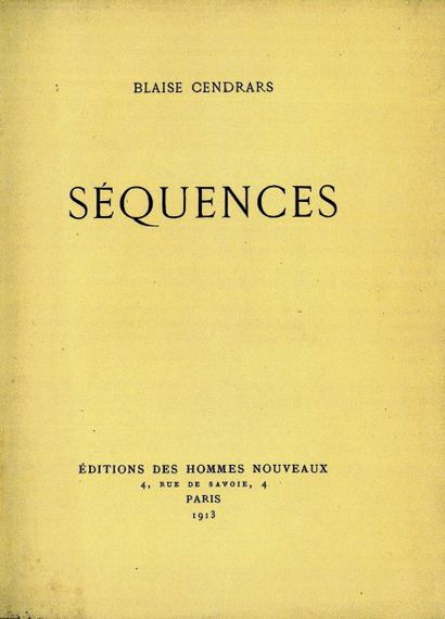 CENDRARS Blaise SÉQUENCES. Paris, Éditions des Hommes nouveaux, 1913 ; in-4°, demi-box...