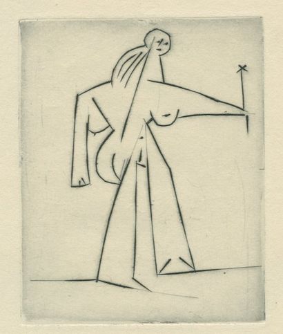 TZARA Tristan. PICASSO Pablo À HAUTE FLAMME. Paris, S.E., 1955 ; in-8°, en feuilles,...