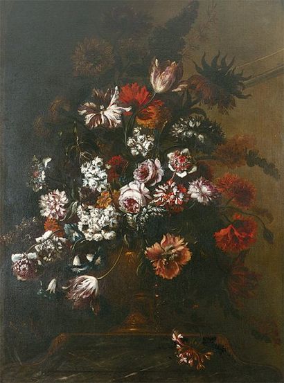 Attribué à Jean Baptiste BELIN de FONTENAY (1653-1715) Nature morte au vase de fleurs...