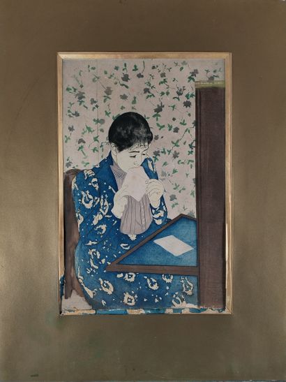  Mary CASSATT (1844 - 1926)
The Letter.
Drypoint and aquatint, printed in colors... Gazette Drouot