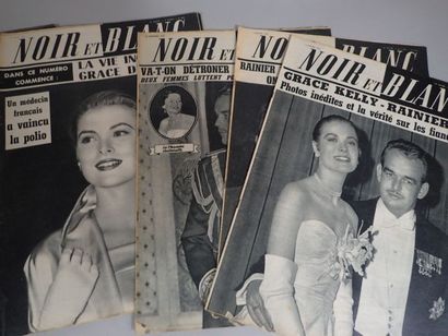 null Ensemble de 18 numéros du journal "Noir et Blanc", année 1956 sur la "saga Monaco",...