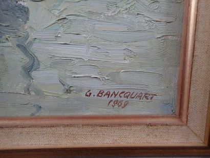 null Gaston BANCQUART (1899-1971). "Vue du port du Tréport". Huile sur toile signée...