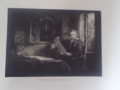 null Suite de 6 gravures en noir, figurant "le peseur d'or", "Abraham Francen", "L'annonciation...