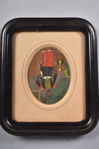 null Lot :« Chasseur d’Afrique-Second Empire » photographie colorisée de Mayer frères...