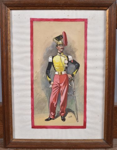 null Edouard DETAILLE (1848-1912) attribué à « Capitaine de Lanciers – Second Empire «....