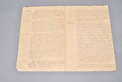 null Copie XIXe siècle du Rapport 'Défense de Givet en 1818" par le Comte Bourk,...