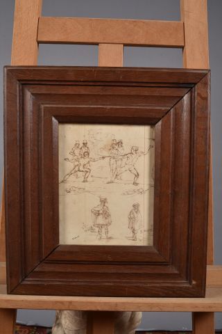 null Horace VERNET (1789-1863) attribué à. «Les Duellistes » dessin à la plume signé...