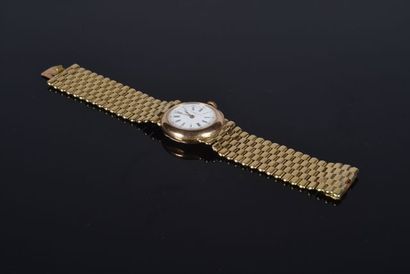 null Petite montre de col en or rose, cadran émaillé de L. Leroy et Cie. Boitier...