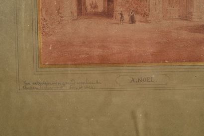 null Alexis Nicolas NOËL (1792-1871), attribué à. "Vue extérieure du grand escalier...