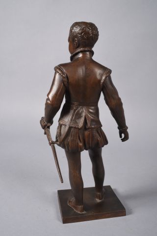 null François Joseph BOSIO (1768-1845), d'après. "Henri IV enfant". Epreuve en bronze...