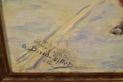 null Germain DAVID-NILLET (1861-1932). "Le piou-piou". Huile sur toile signée en...