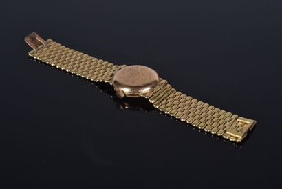 null Petite montre de col en or rose, cadran émaillé de L. Leroy et Cie. Boitier...