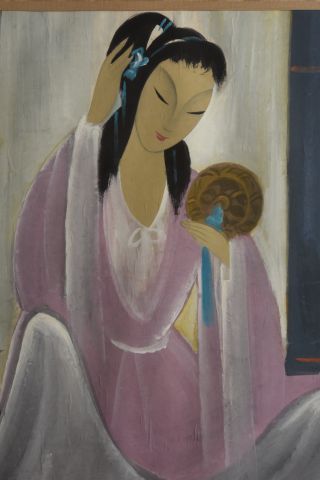 null LIN FENGMIAN (1900-1991) 林风眠

水粉镜心 《紫衣仕女梳妆图》

左下角签名

Gouache sur papier représentant...