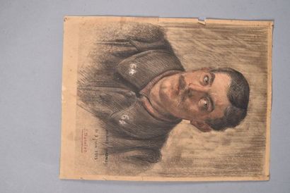 null Motelet J, soldat de la Grande Guerre, pastel sur papier, daté 9 juin 1915 à...