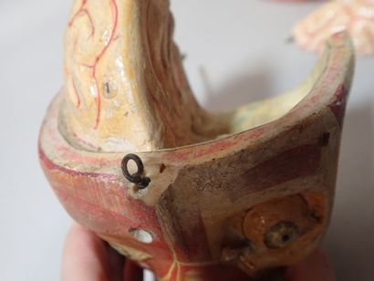 null Etablissements AUZOUX, attribué à. Coupe anatomique d'un crâne humain en résine,...