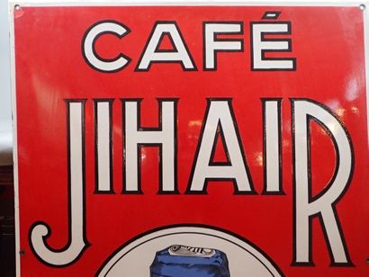 null Plaque en tôle émaillée Café Jihair - Le meilleur. Emaillerie Alsacienne Strasbourg....
