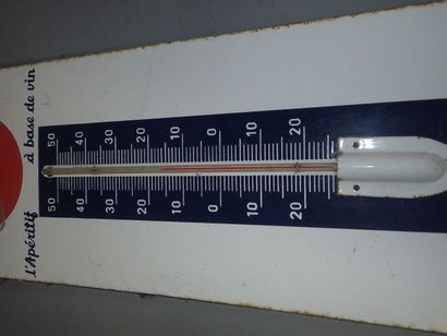 null MARTINI. Plaque-thermomètre en tôle émaillée avec son thermomètre par Art France...