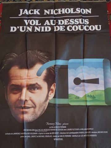 null [CINEMA] Affiche de cinéma "Vol au-dessus d'un nid de coucou" avec Jack Nicholson,...