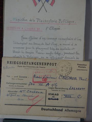 null Ensemble de documents sur la captivité du Lieutenant Médecin CAUDRON, Stalag...