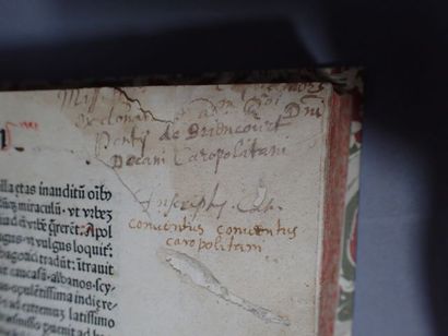 null BIBLIA. Bâle, Jean Amerbach, 1479 ; in-4 demi-basane fauve marbrée (dos éclairci)...