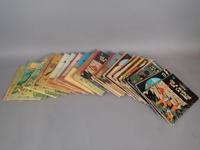 null [BD] HERGE : « Les aventures de Tintin ». Ed. Casterman. Lot de 21 albums :
-Tintin...