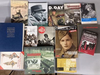 null Lot de 12 livres sur la seconde guerre mondiale dont le débarquement de Normandie,...