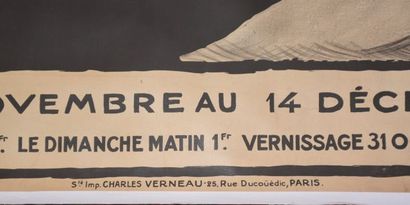 null Louis VALTAT (1869-1952). "Salon d'Automne 1924 - Grand Palais". Affiche originale...