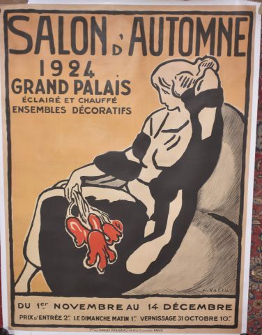 null Louis VALTAT (1869-1952). "Salon d'Automne 1924 - Grand Palais". Affiche originale...