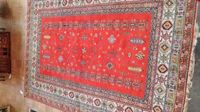 null Grand tapis en laine dans le ton rouge (dim. 352x272 cm)