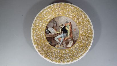 null Ulysse BESNARD dit ULYSSE (1826-1899) à BLOIS. Grand plat circulaire décoratif...