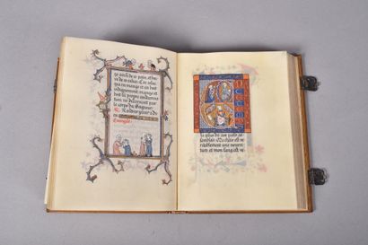 null Ordinaire de la Sainte messe sur vélin entièrement enluminé et manuscrit à l'imitation...