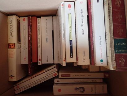 null LIVRES - ROMANS XIXème. Lot de livres brochés en carton, littérature du XIXème...