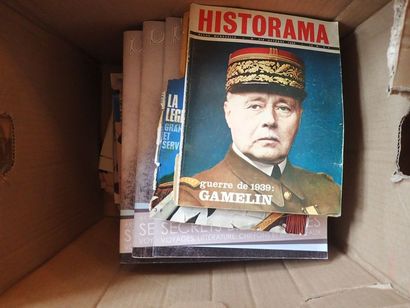 null REVUES – Lot de revues en cartons comprenant des anciens numéros de Historama,...