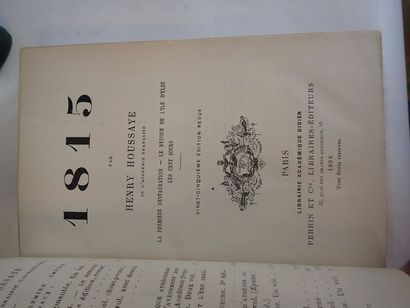 null *Lot de 8 volumes sur Napoléon Ier comprenant : 

- Henry HOUSSAYE. "1814",...