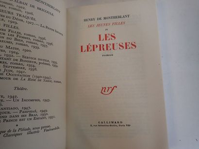 null Henry DE MONTHERLANT. Les jeunes filles ; Pitiés pour les femmes. Paris, Edition...