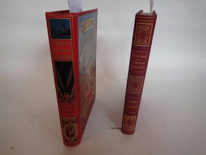 null *Jules VERNE. Lot de deux volumes :

- "Mirifiques aventures de Maître Antifer",...